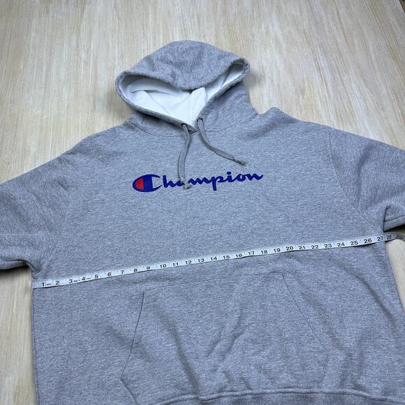 Champion Gray Pullover Logo Athleticwear Hoodie Long Sleeve Casual Sweater 3X - Picture 7 of 14